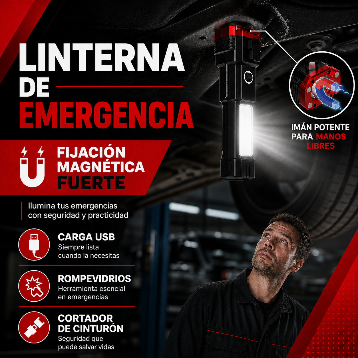 Linterna LED Multifuncional (Compra 1 y llévate 2)