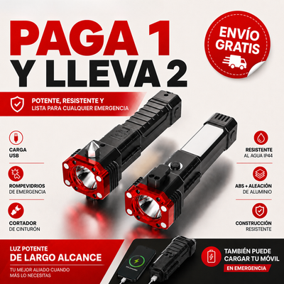 Linterna LED Multifuncional (Compra 1 y llévate 2)
